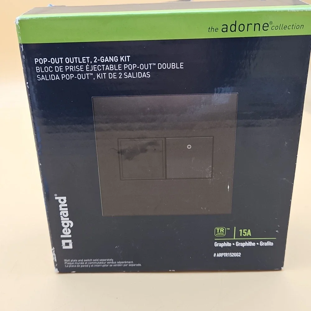 Legrand ARPTR152GG2 adorne 15A Tamper-Resistant Outlet - Graphite New Open Box